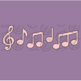 Набір фігурок-чіпборда "Ноти" №1, 5 ел.