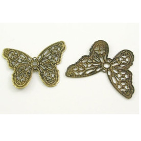 Металева підвіска "Мереживна метелик" 27х32 мм, 1 шт.
