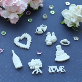 Набір фігурок з полімерної глини Весільний, 8 ел., 2.5 см.