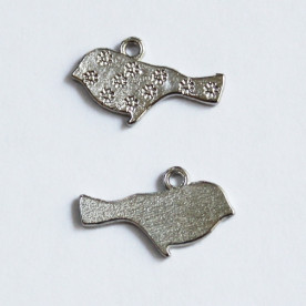 Металева підвіска "Пташка" 21х12 мм, 5 шт.