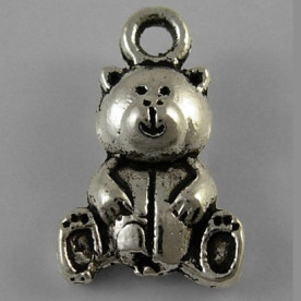 Металлическая подвеска "Мишка" 16х10 мм, 5 шт.