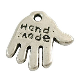 Металева підвіска "Зроблено вручну" 13х13 мм, 10 шт.
