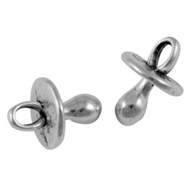 Металлическая подвеска "Детская соска" 13х10х10 мм, 5 шт.