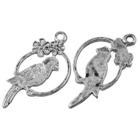 Металева підвіска "Папуга" 28х15 мм, 1 шт. 