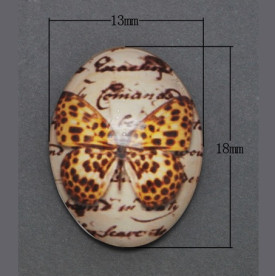 Кабошон Желтая бабочка 13х18 мм.