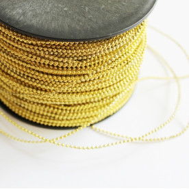 Нить жемчужин золотого цвета, размер 1,5 мм х 90 см. 