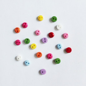 Набор разноцветных пуговиц 6 мм, 20 шт.