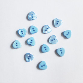 Пуговица "Голубое сердечко" 12 мм, 1 шт.
