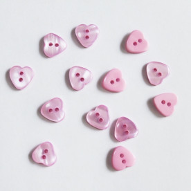 Пуговица "Розовое сердечко" 12 мм, 1 шт. 