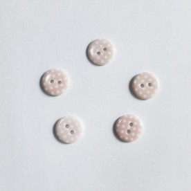 Пуговица "Розовый горошек" 15 мм, 1 шт.