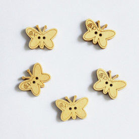 Дерев'яна гудзик "Метелик" 22х17 мм, 1 шт.