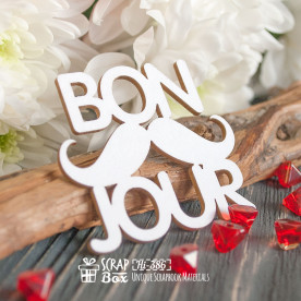Чипборд Надпись Bon Jour Hi-386 Scrapbox