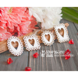 Чіпборд печеньки з сердечком 4шт Hm-076 Scrapbox