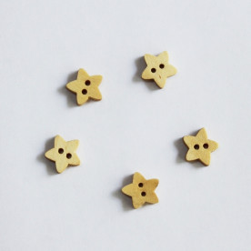 Деревянная пуговица "Звездочка" 13 мм, 1 шт.