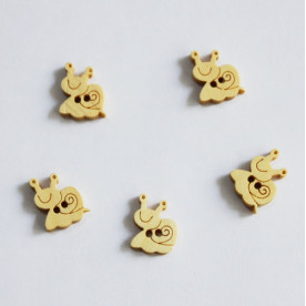 Деревянная пуговица "Улитка" 15х13 мм, 1 шт.