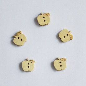 Деревянная пуговица "Яблоко" 13х11 мм, 1 шт. 