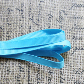 Репсова стрічка Deep Sky Blue, 6 мм, 90 см.