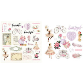 Высечки Love Story Ephemera 47 шт., картон и оверлей, Prima