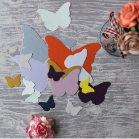 Набор высечек бабочек, 16 шт., разноцветный, 9-2.5 см