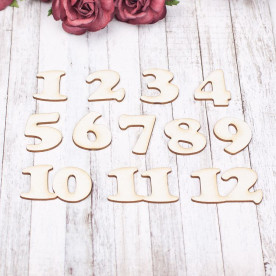 Чіпборд набір Цифри 12 місяців 20 * 23мм vl1602