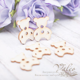 Чипборд набор Мишки пуговки 5шт 15*19мм 2244 Valeo