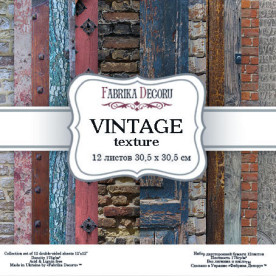 Набор скрапбумаги Vintage texture, 30,5x30,5 см, Фабрика Декора