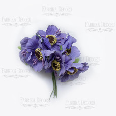 Набор цветов Маки, Фиолетовые, 6шт Фабрика Декору