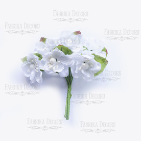 Набір великих квітів персика, Білі, 6шт Фабрика Декору
