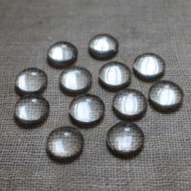 Прозрачный стеклянный кабошон 20 мм, толщина 6-7 мм, 1 шт