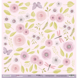 Лист односторонней бумаги для вырезания Цветы 30x30 Daddys Princess Scrapmir