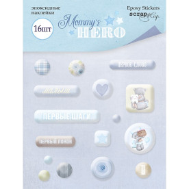 Набір епоксидних наклейок 16шт Mommys Hero Scrapmir
