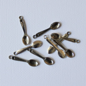 Металлическая подвеска "Ложки" 26х6 мм, 5 шт.