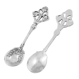 Металева прикраса - ложечка кольору античного срібла, 60х16 мм, 1 шт.