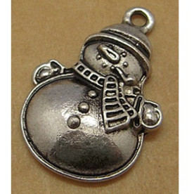 Металева підвіска "Сніговик" 25х17 мм, 1 шт.