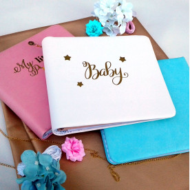 Бебибук Baby, размер 20х20 см, 23 листа, белая обложка из кожзама