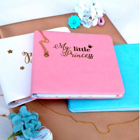 Бебибук My Little Princess, размер 20х20 см, 27 листов, розовая обложка из кожзама