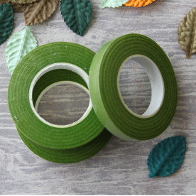 Флористична тейп-стрічка, оливковий, 1 рулон 27м, 12 мм