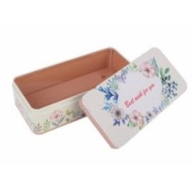 Коробка бляшана Квіти 18х8.5х5 см