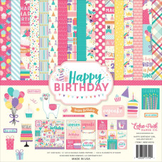 Набор скрапбумаги Happy Birthday Girl 30х30 12 листов + наклейки Echo Park