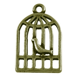 Металлическая подвеска "Птичья клетка" 19х12 мм, 3 шт.