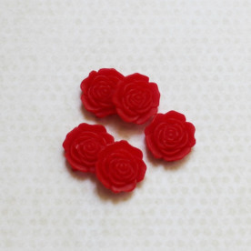 Кабошон Цветок 16 мм, красный.