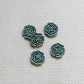Кабошон Квітка 16 мм, сірий