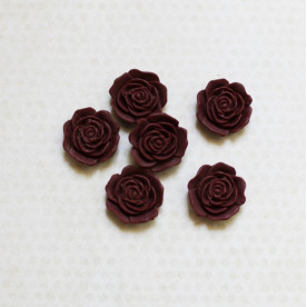 Кабошон Квітка 16 мм, бордовий