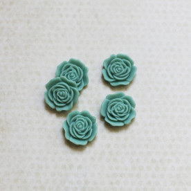 Кабошон Квітка 16 мм, блакитний