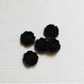 Кабошон Цветок 16 мм, черный