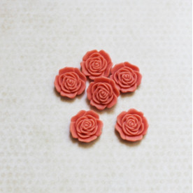 Кабошон Квітка 16 мм, темно-рожевий