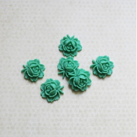 Кабошон Цветок 18 мм, бирюзовый