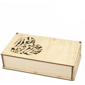 Скринька подарункова з серцем, фанера, 21,8х12,5х5см, Rosa Talent