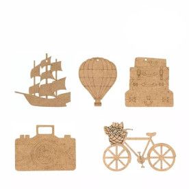 Набір заготовок для декорування Подорож, 5шт, двп, Rosa Talent