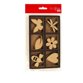 Набір міні-заготовок Асорті 1, мдф, 10,2х17х4х2,4 см, 18шт, Rosa Talent